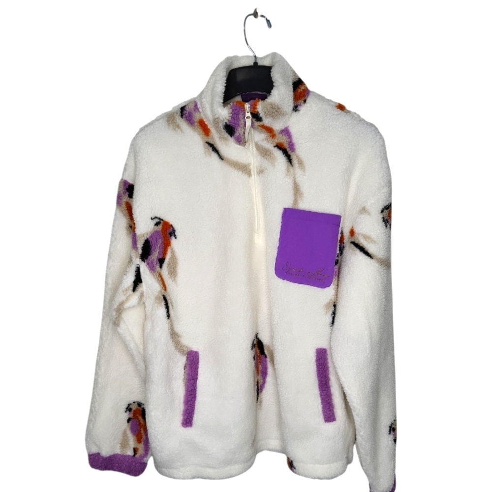 TAYLOR SWIFT Women's Sweat Shirt Size 2XL Koi Fish 1/4 Zip Sherpa Pullover - Picture 5 of 12